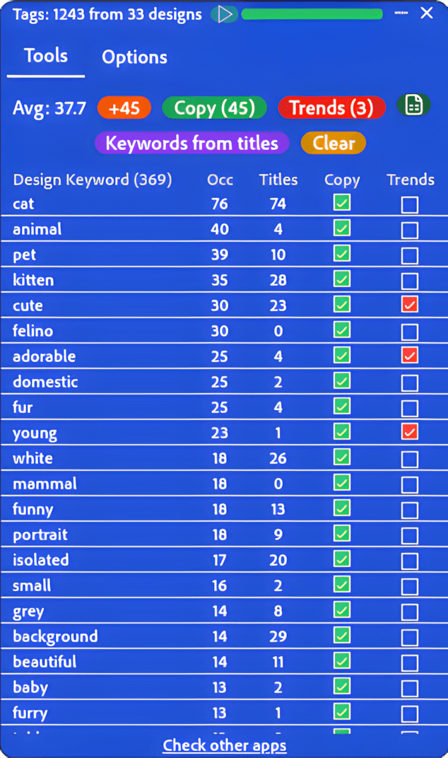 Keyword tags research tool for Adobe Stock artist shop